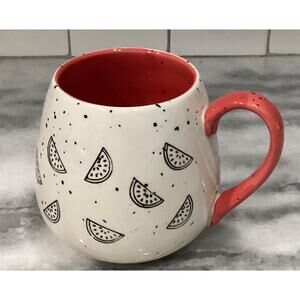 MERITAGE Watermelon Speckled Design Large Mug Stoneware
